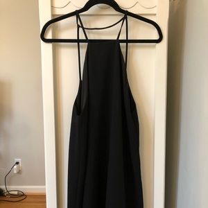 Tobi flowy black mini dress